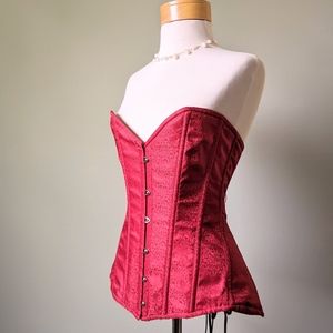 Red Brocade Lavish Corset L
